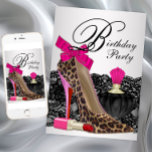 Convites Festa de aniversário de Calçado de alto salto do l<br><div class="desc">Convite de aniversário-leopardo rosa com rendas elegantes, garrafa de perfume preta e rosa, batom vermelho e convite de aniversário de calçado alto-leopardo rosa. Este bonito convite de aniversário-leopardo cor-de-rosa é facilmente personalizado para o seu evento adicionando detalhes do seu evento, estilo de fonte, tamanho e cor de fonte e texto....</div>