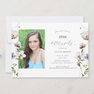 Convites Festa de aniversário de Caligrafia de Peach