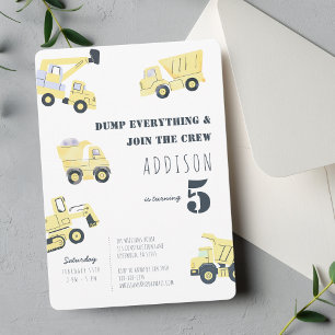 Convites Festa de aniversário de Caminhão