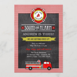 Convites Festa de aniversário de Caminhão de Fogo
