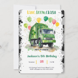 Convites Festa de aniversário de caminhão de lixo
