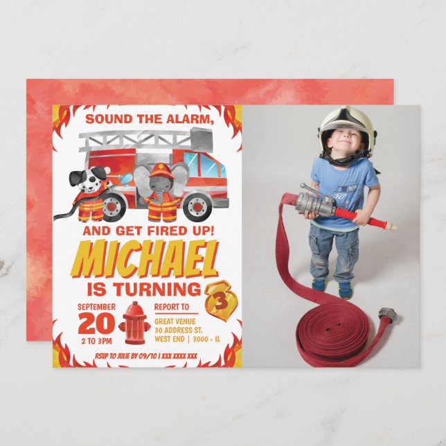 Convites Festa de aniversário de Caminhão Fotográfico de Aq (Frente/Verso)