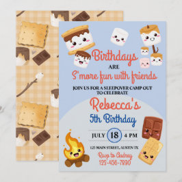 Convites Festa de aniversário de Campout de S'mores Cute