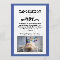 Festa de aniversário de Cancelamento - Vírus Coron