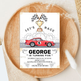 Convites Festa de Aniversário de Carros Esportivos Antigos 