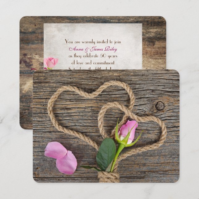 Convites Festa de Aniversário de Casamento (Frente/Verso)