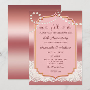Convites Festa de aniversário de casamento de 10 anos retrô