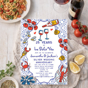 Convites Festa de Aniversário de Casamento de 25 Anos com J