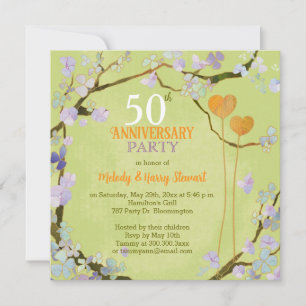 Convites Festa de Aniversário de Casamento de 50 anos Duas