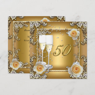Convites Festa de Aniversário de Casamento de 50 anos Elega