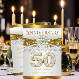 Convites Festa de Aniversário de Casamento de 50 anos Pérol