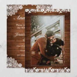 Convites Festa de Aniversário de Casamento em Madeira Rústi