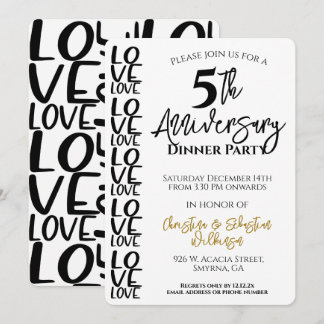 Convites Festa de Aniversário de Casamento Minimalista