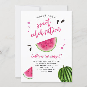 Convites Festa de aniversário de Celebração de Melancia Doc