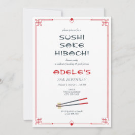 Convites Festa de aniversário de Chef Privado do Tema Japon