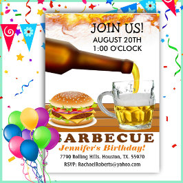 Convites Festa de aniversário de churrasco de cervejas