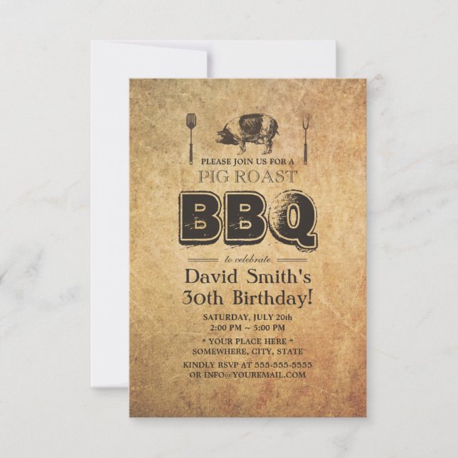 Convites Festa de aniversário de CHURRASCO de Rastreamento  (Frente)