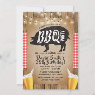 Convites Festa de aniversário de CHURRASCOS Russos de Cerv
