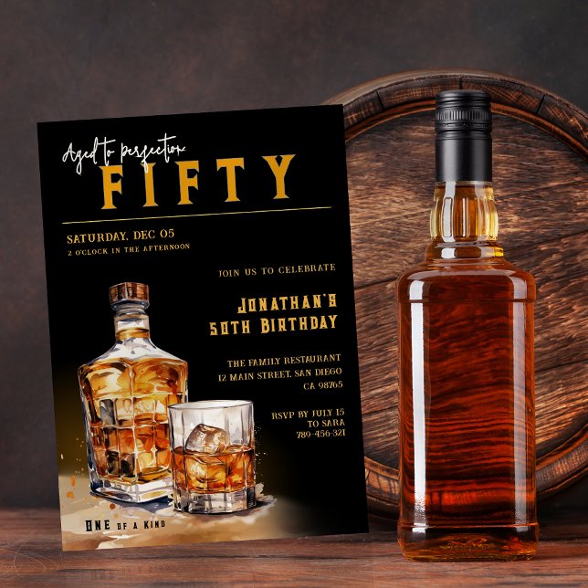 Convites Festa de aniversário de Cobrir da Revista Whiskey  (Whiskey Bourbon Magazine Cover Birthday Party Invitation)