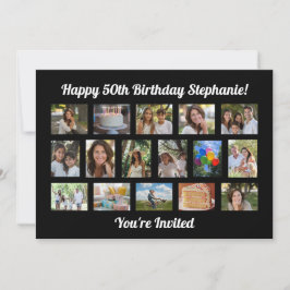 Convites Festa de aniversário de Colagem de Fotos Personali