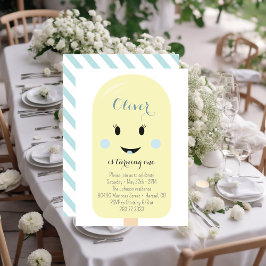 Convites Festa de aniversário de colher de Sorvete azul ama