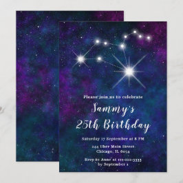 Convites Festa de aniversário de constelação Leo Zodiac