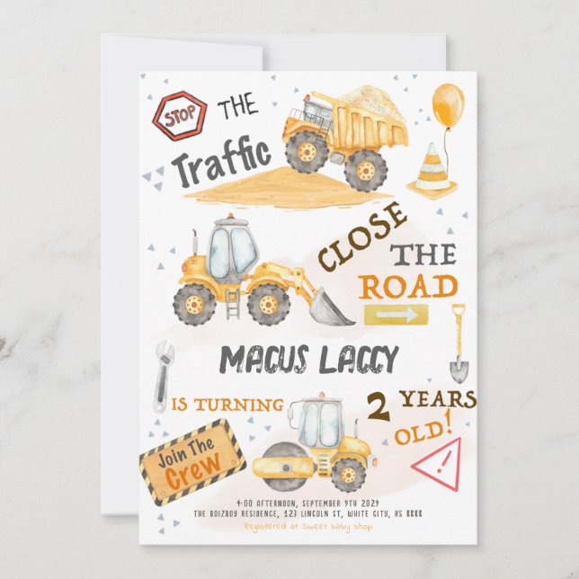 Convites Festa de aniversário de construção (Frente)