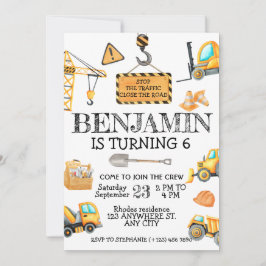 Convites Festa de aniversário de construção