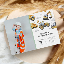 Convites Festa de aniversário de Construção Simples Moderna