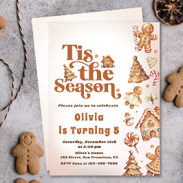 Convites Festa de aniversário de Cookies de Natal com Pão d