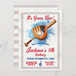 Convites Festa de aniversário de costura de baseball