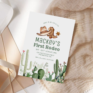 Convites Festa de aniversário de cowboy do Western First Ro