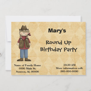 Convites Festa de aniversário de Cowgirl