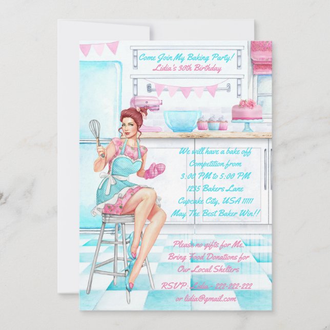 Convites Festa de aniversário De Cozedura Da Bolsa De Retrô (Frente)