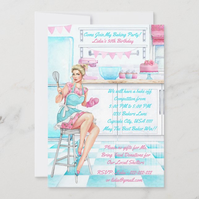 Convites Festa de aniversário De Cozedura Da Bolsa De Retrô (Frente)