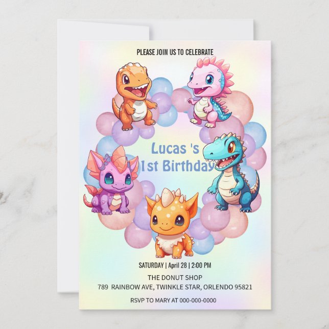 Convites Festa de aniversário de criança da Escola Balão de (Frente)