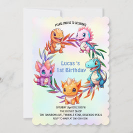 Convites Festa de aniversário de criança da selva de dinoss