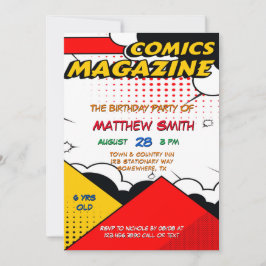 Convites Festa de Aniversário de criança de Estilo da Revis