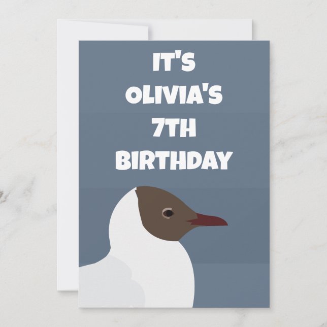 Convites Festa de Aniversário de criança de Gaivota de Páss (Frente)