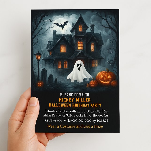 Convites Festa de Aniversário de criança de Halloween Assom (Criador carregado)