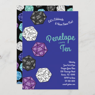 Convites Festa de Aniversário de criança de Jogos DND de Di