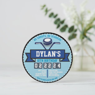 Convites Festa de Aniversário de criança de JOGOS HOCKEY