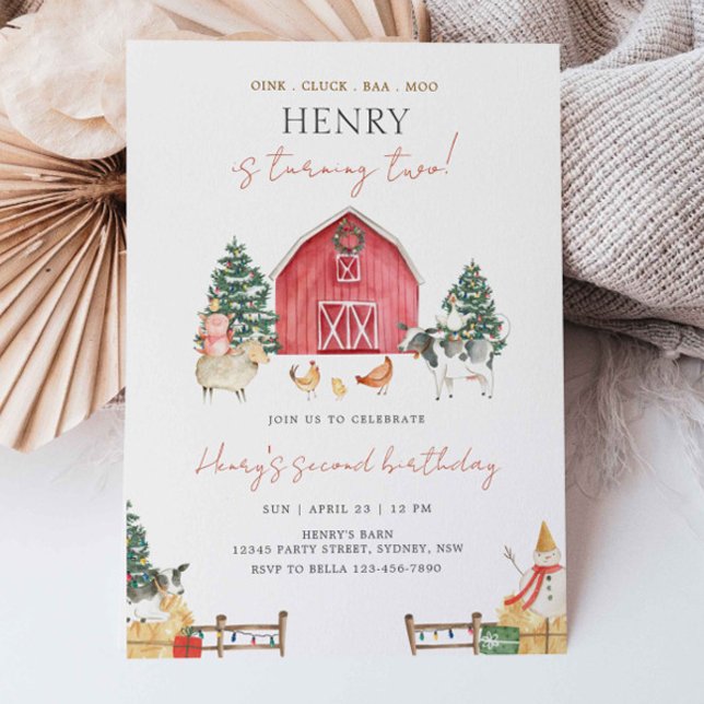 Convites Festa de Aniversário de criança de Natal para Anim (Criador carregado)