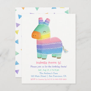 Convites Festa de Aniversário de criança de Pinata Mexicana