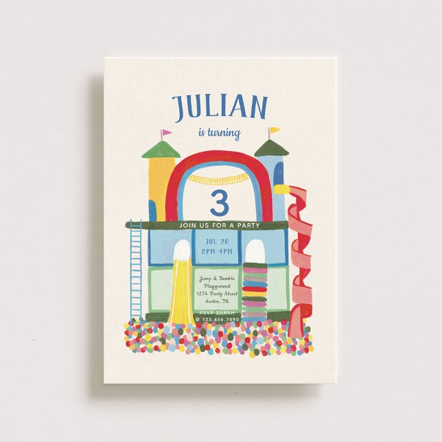 Convites Festa de Aniversário de criança de playground Inte (Criador carregado)