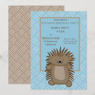Convites Festa de Aniversário de criança de Porcupine de 