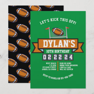 Convites Festa de Aniversário de criança desportivo do JOGO