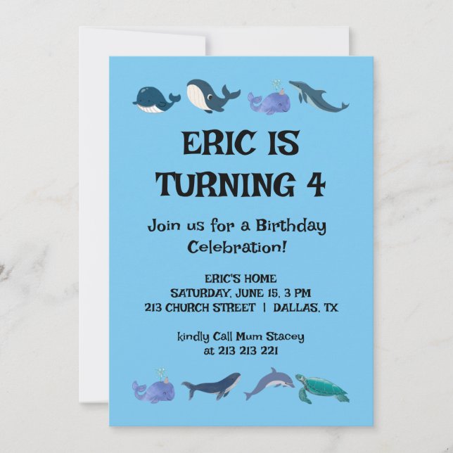 Convites Festa de Aniversário de criança Divertido (Frente)