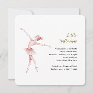 Convites Festa de Aniversário de criança do Ballerina Cente