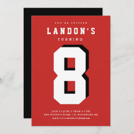 Convites Festa de aniversário de criança fanática desportiv